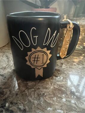 Rae Dunn - Charming Dog Dad #1 Black Ceramic Mug